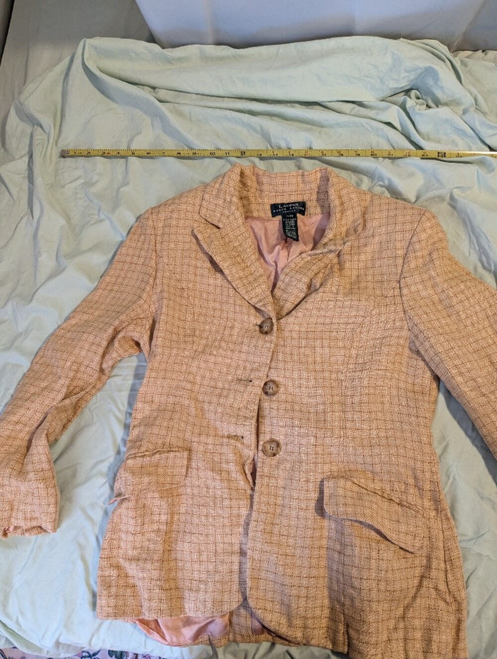 Lauren Ralph Lauren Yellow Tweed Blazer Jacket